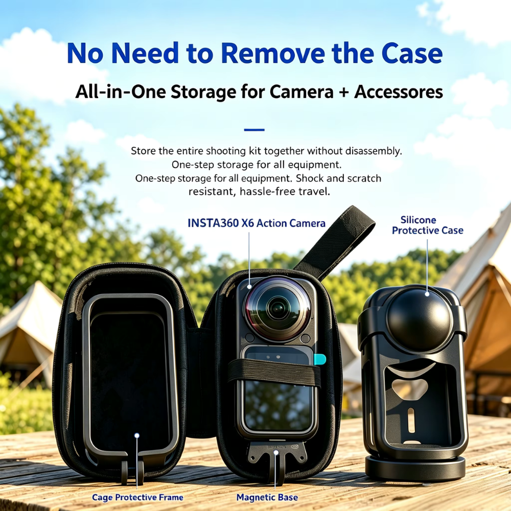 Carrying Case for Insta360 X6 shockproof protective storage