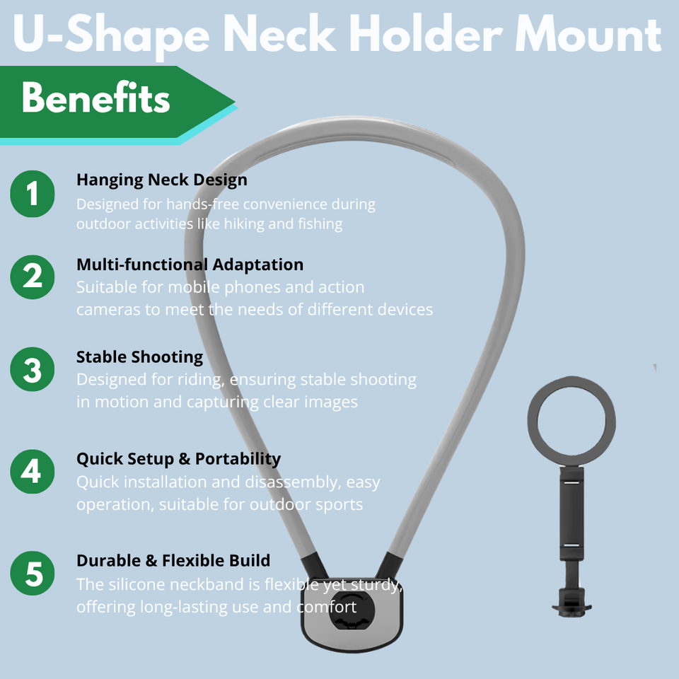 Magnetic neck holder for first-person vlogging and travel videos