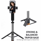360° Rotation Selfie Stick Tripod with Bluetooth Remote | 1.42m Extendable