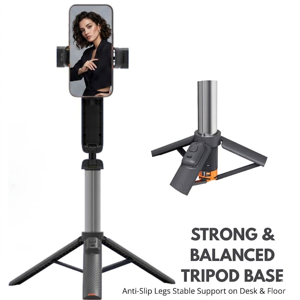 360° Rotation Selfie Stick Tripod with Bluetooth Remote | 1.42m Extendable