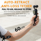 Retractable safety tether for DJI Pocket 4