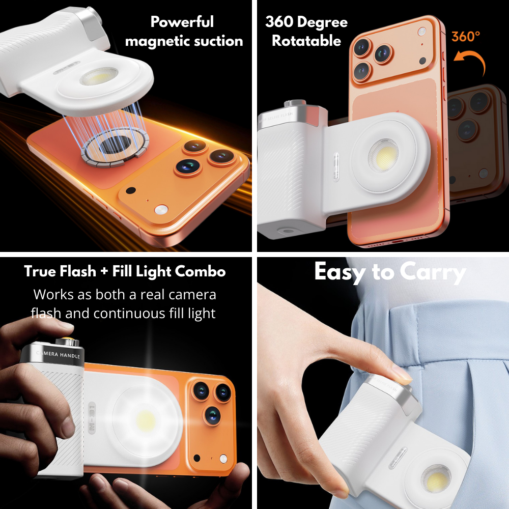 mobile flash light grip for vlogging