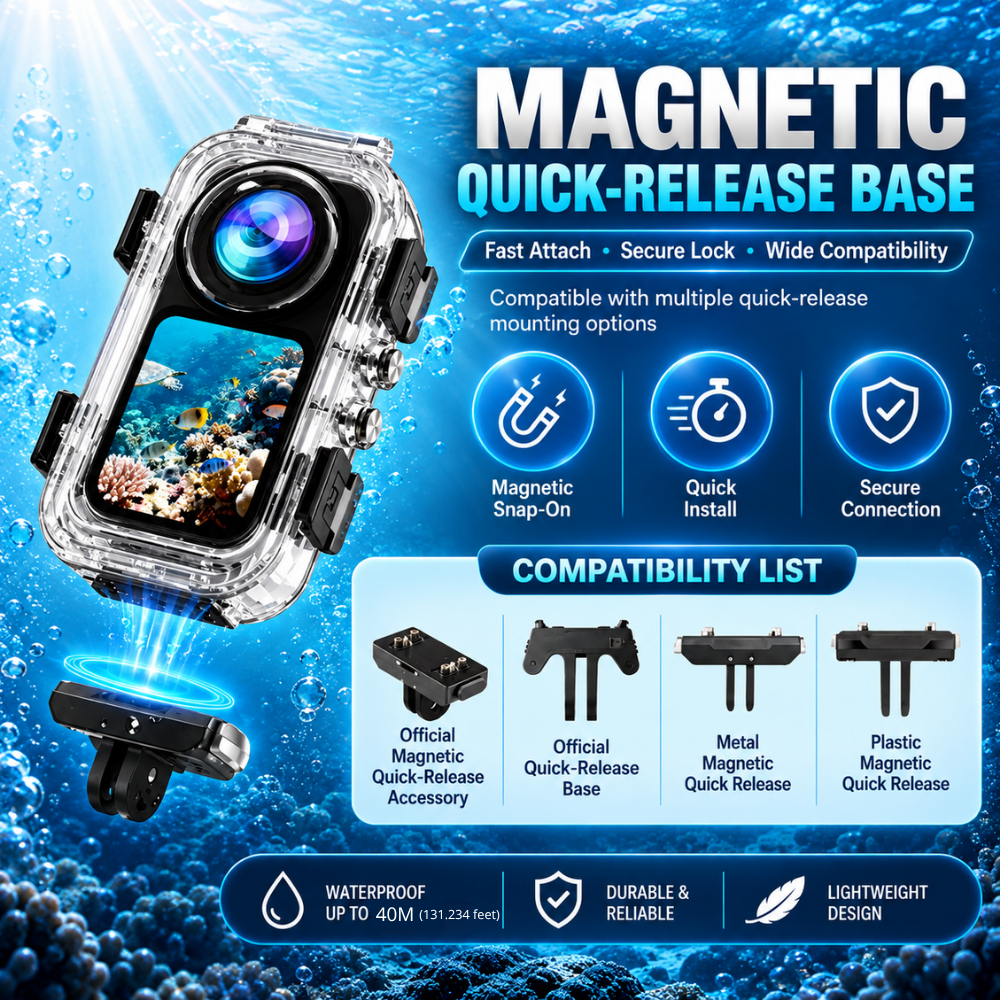 Waterproof Case for Insta360 X6 with AR hydrophobic optical glass