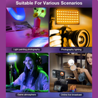 Rechargeable RGB video light for content creators and vloggers