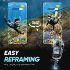 Invisible underwater housing for Insta360 X4 Air