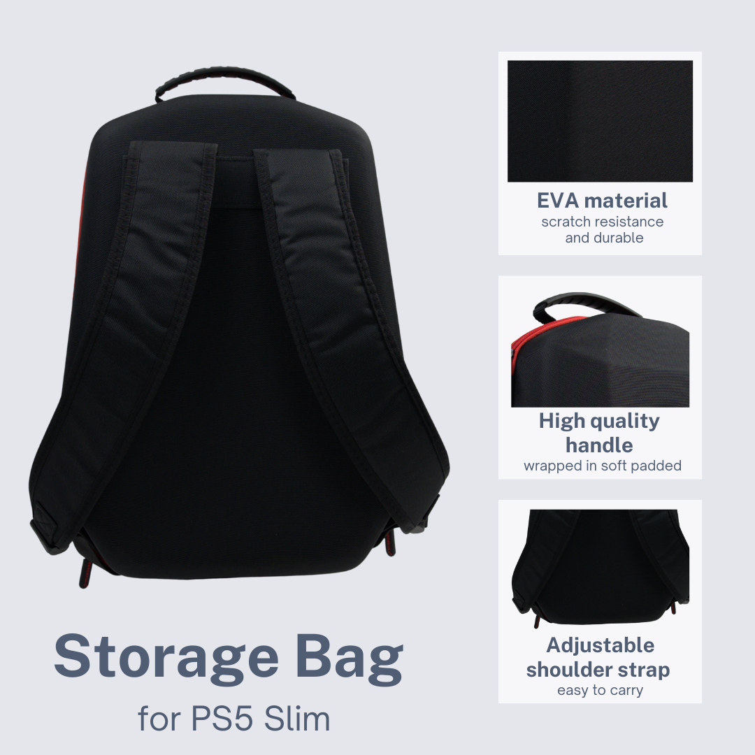 ps5 slim backpack with controller and disc storage pockets