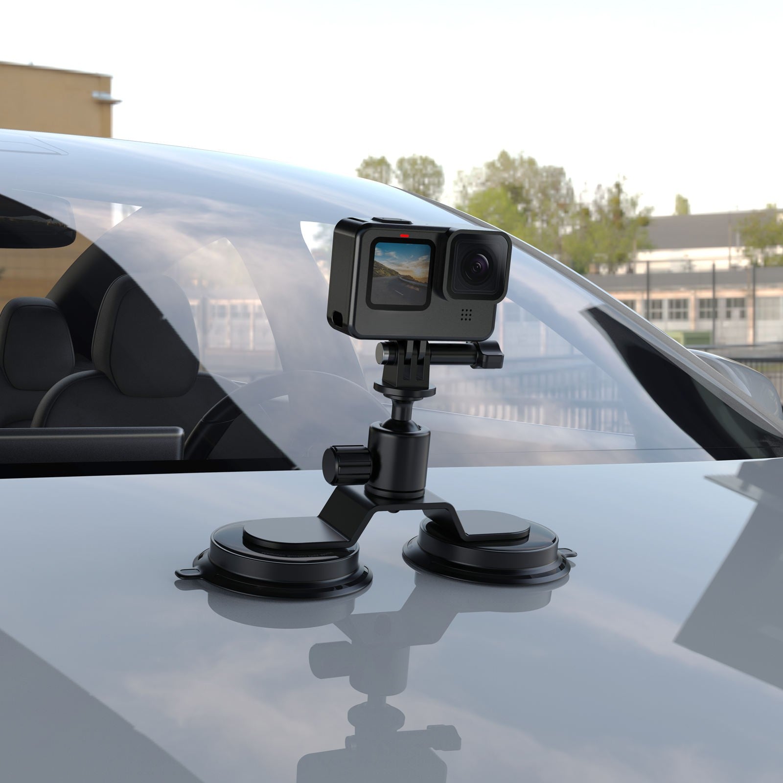 Car phone camera mount with strong magnetic suction stability