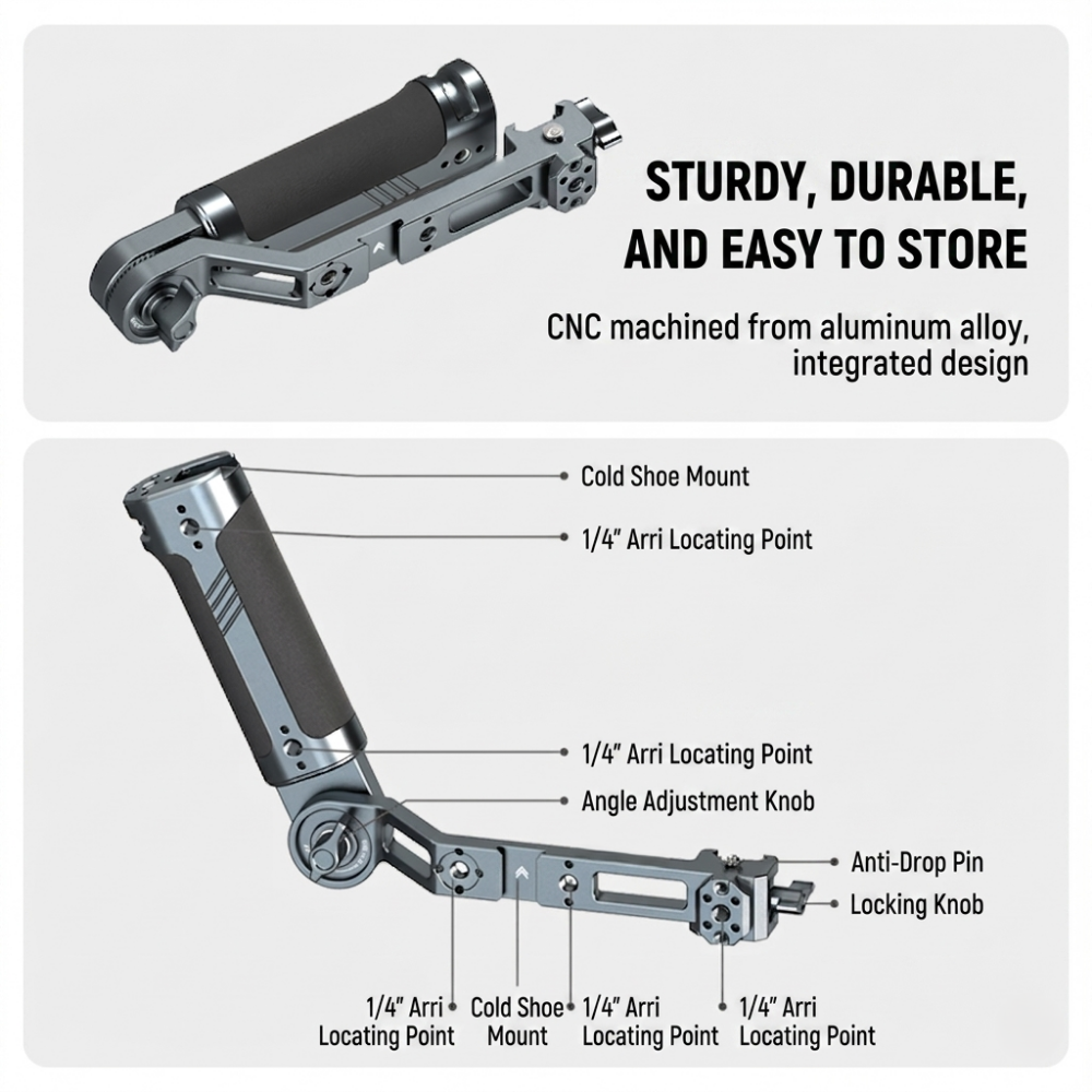 ergonomic side grip for DJI RS stabilizer
