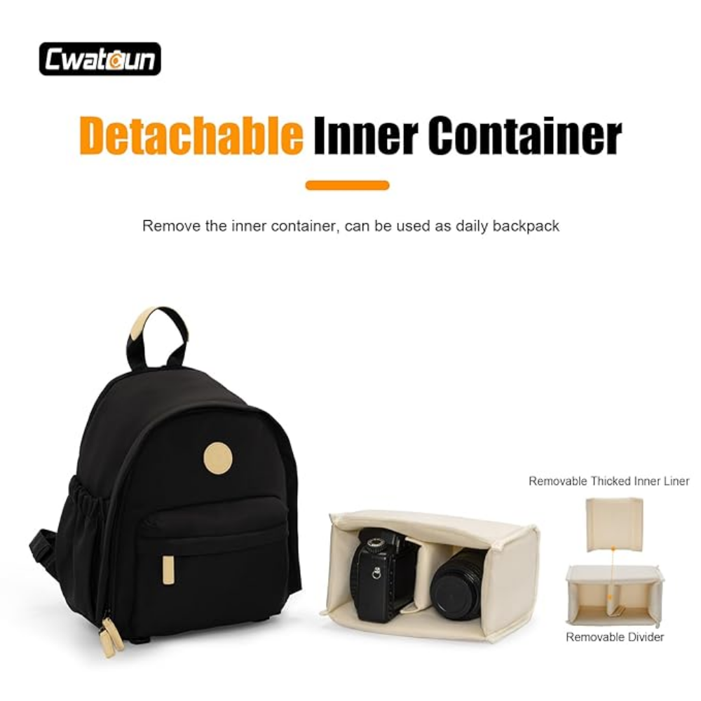 Anti-theft pocket on back of Cwatcun camera backpack