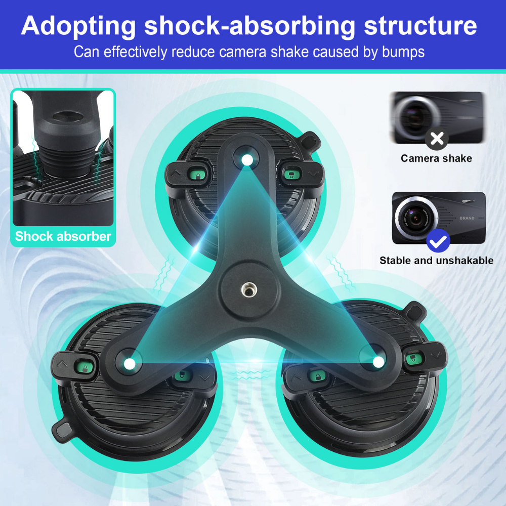anti shake suction cup camera mount for stable driving shots