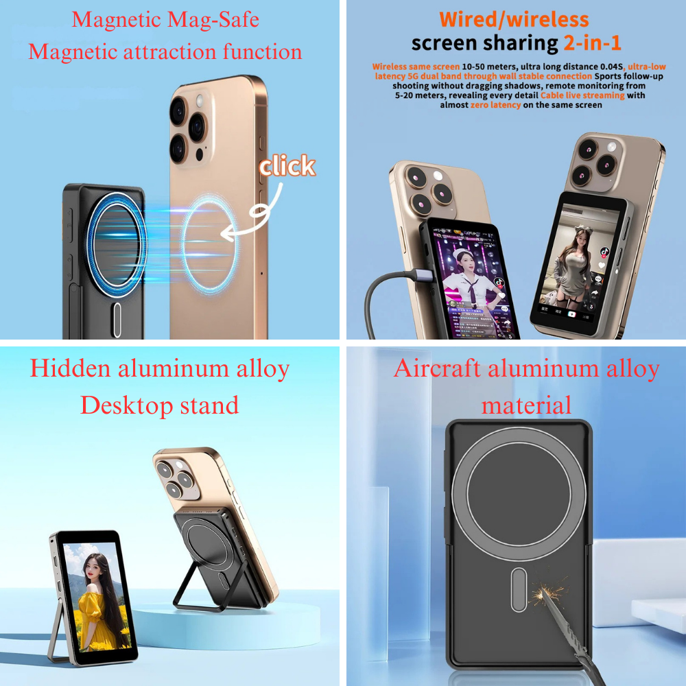 magnetic vlogging monitor display