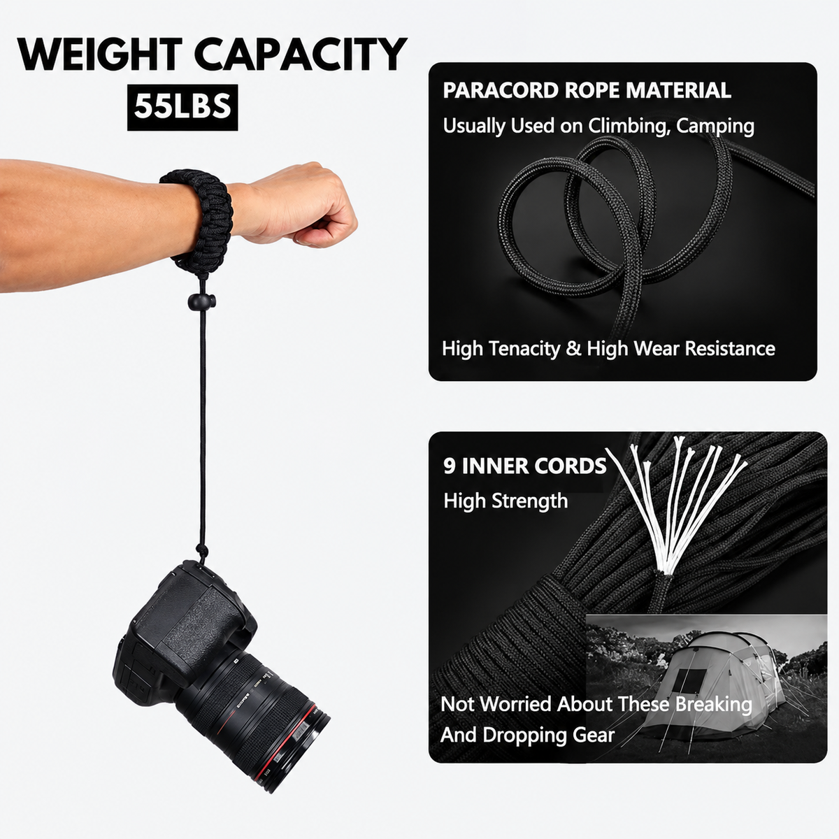Camera Wrist Strap For DJI Pocket 4Pro, Insta360 Luna Ultra With Universal 1/4-inch Thread