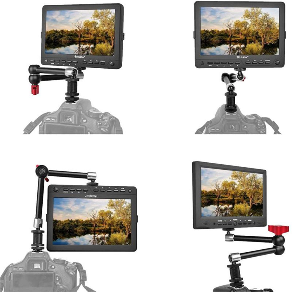Magic arm articulating mount for DSLR cameras, LED lights, and monitors