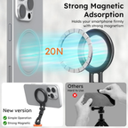 Magnetic Phone Tripod Mount with Cold Shoe & 1/4 Thread