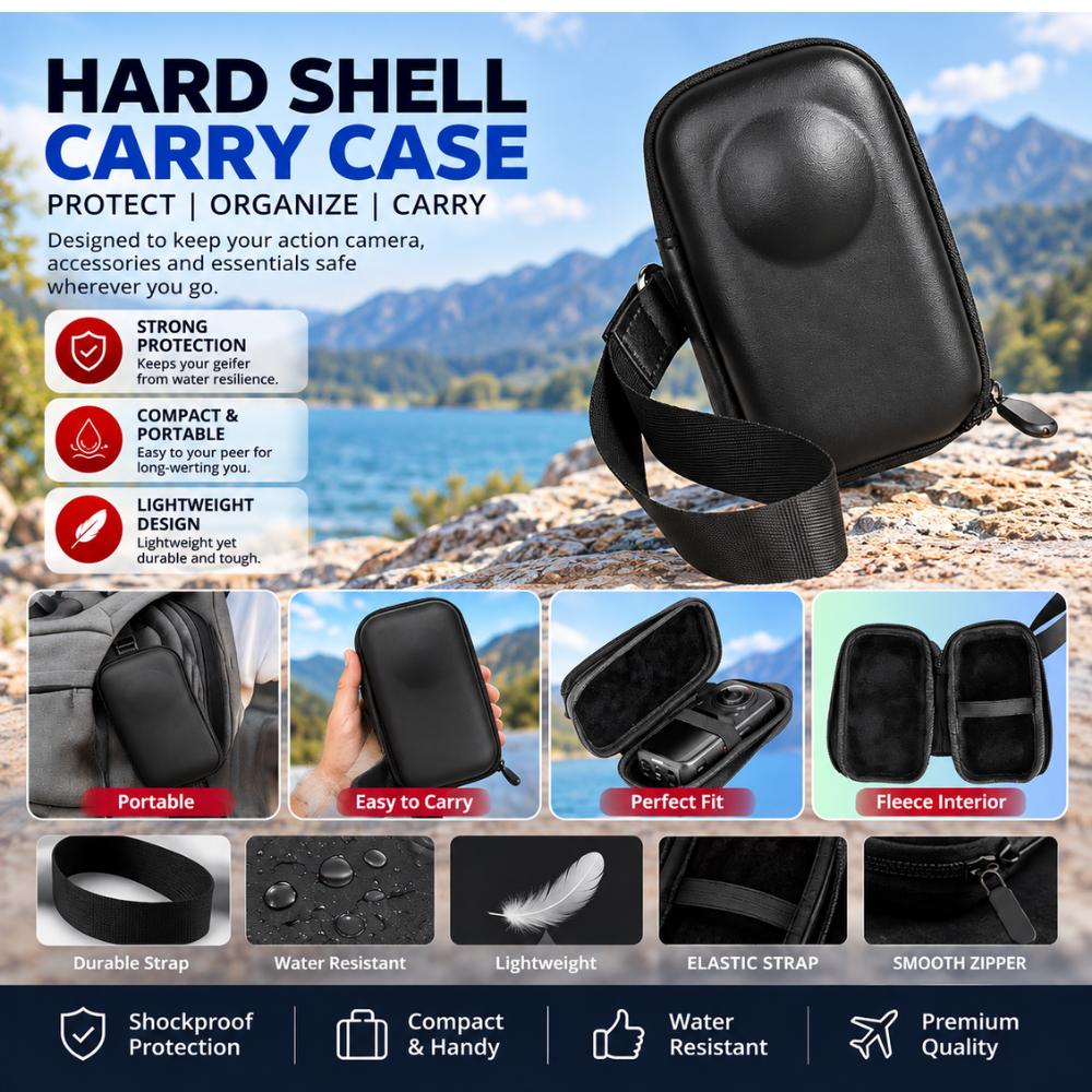 Carrying Case for Insta360 X6 with soft fleece interior