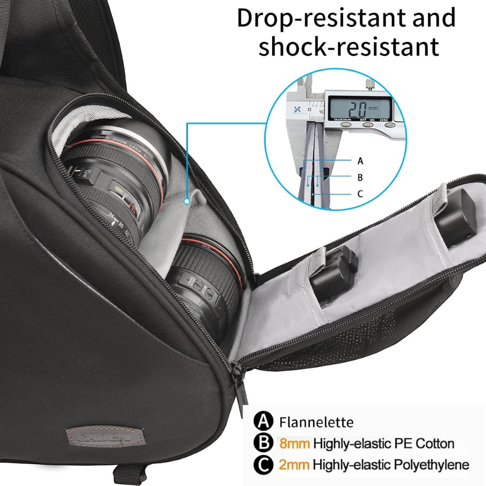 DSLR cross sling camera bag with quick access side opening design
