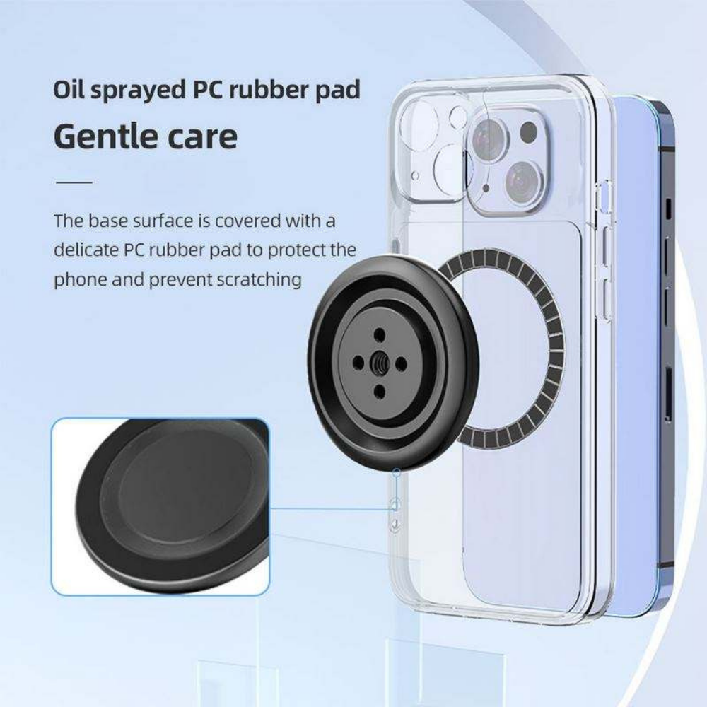 Magnetic Ring Phone Holder with 1/4” Thread | MagSafe Compatible Phone Mount for Smartphones