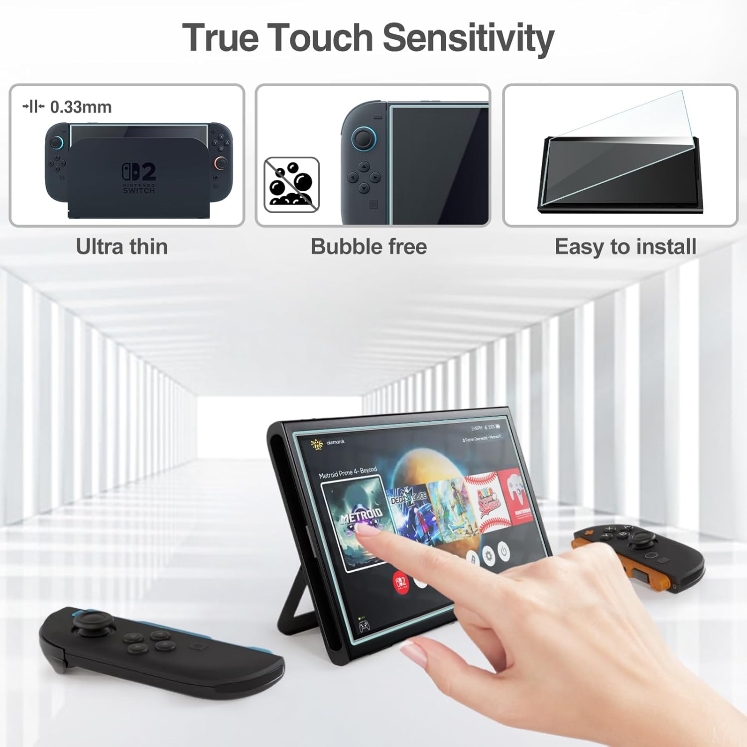 Nintendo Switch 2 screen protector, Switch 2 tempered glass, 