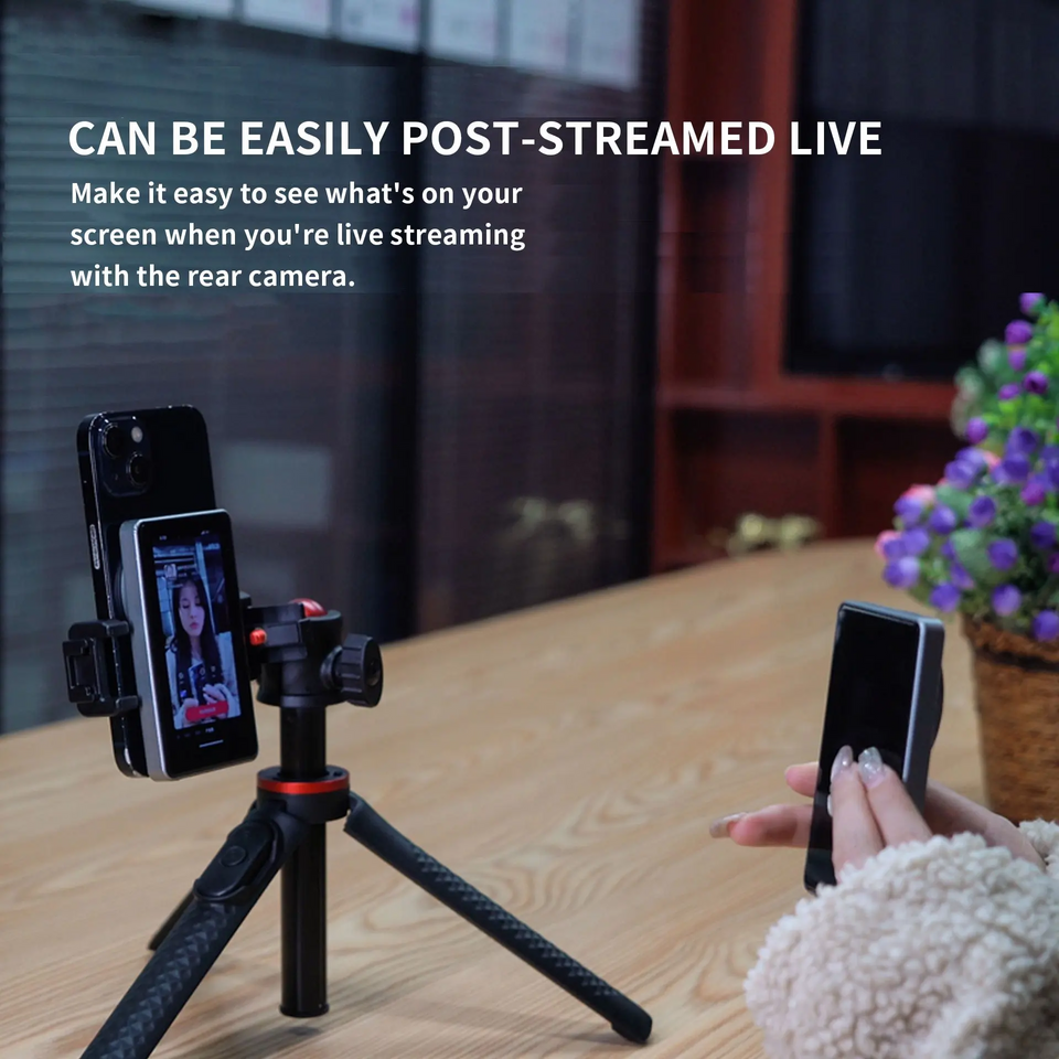 Smartphone vlog display magnetic wireless selfie screen