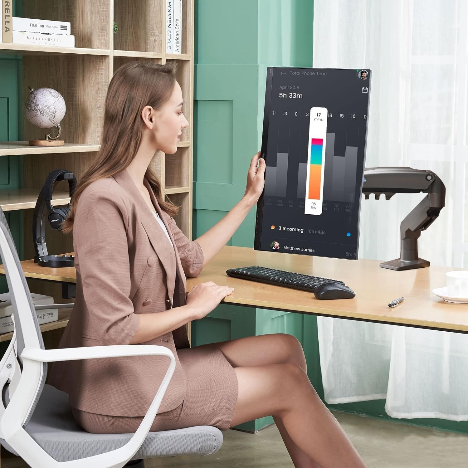 Durable monitor desk stand supporting up to 19.8 lbs weight