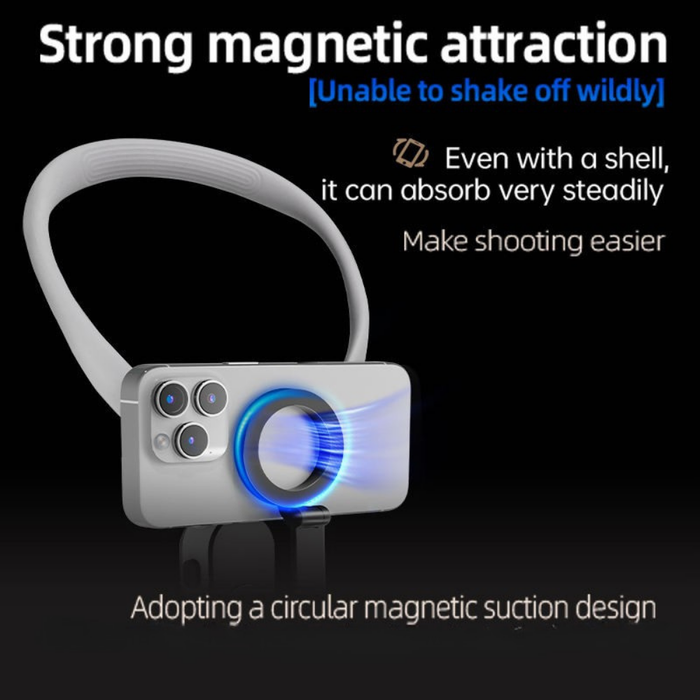 Durable U-shaped neck mount for smartphones and action cameras