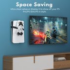 PS5 console wall bracket with controller storage
