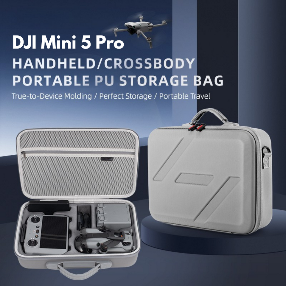 Protective carrying case for DJI Mini 5 Pro with organized interior