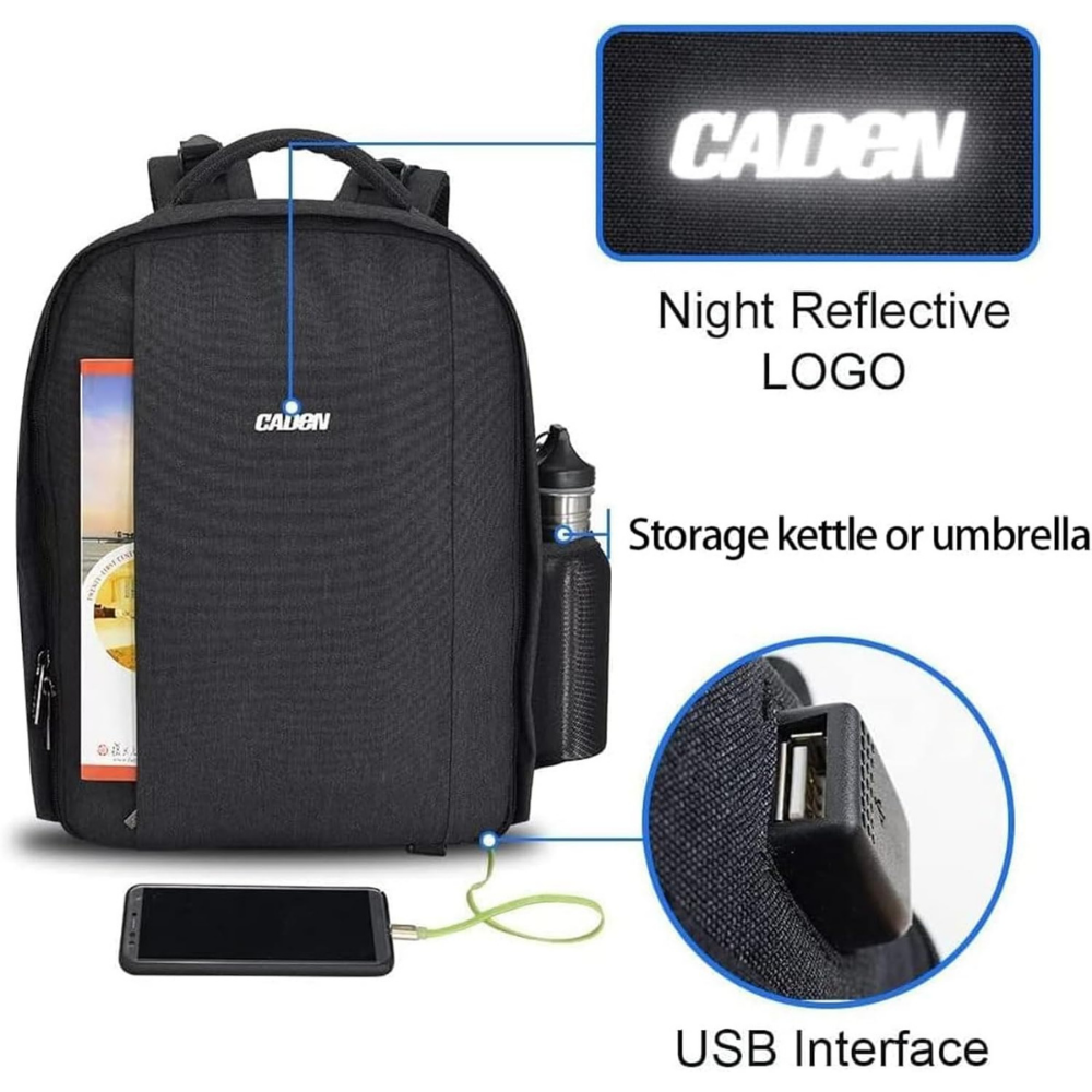 waterproof nylon camera backpack for travel and outdoor shooting