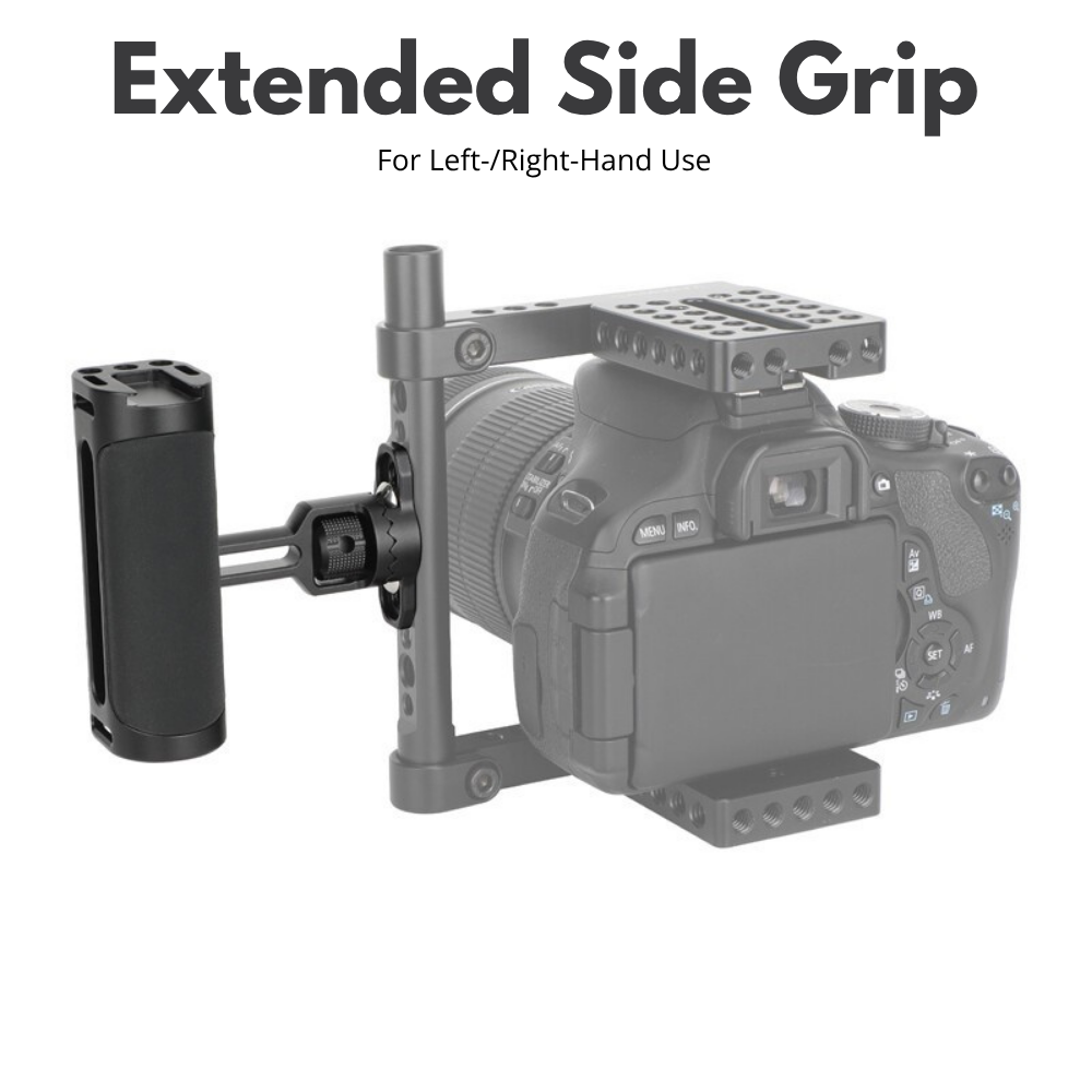 camera rig handle with 1/4 screw mounting