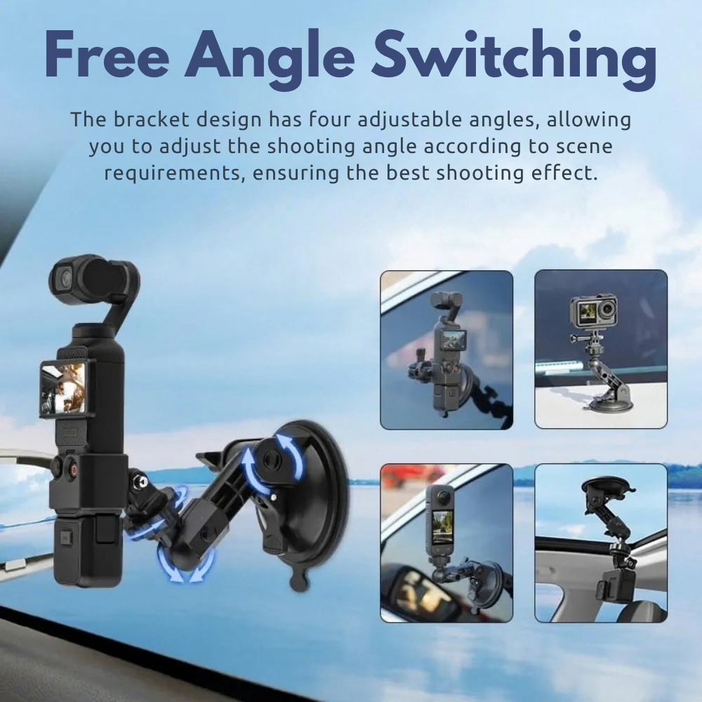 Adjustable vehicle camera suction mount
