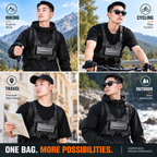 Waterproof rider chest bag with adjustable vest straps