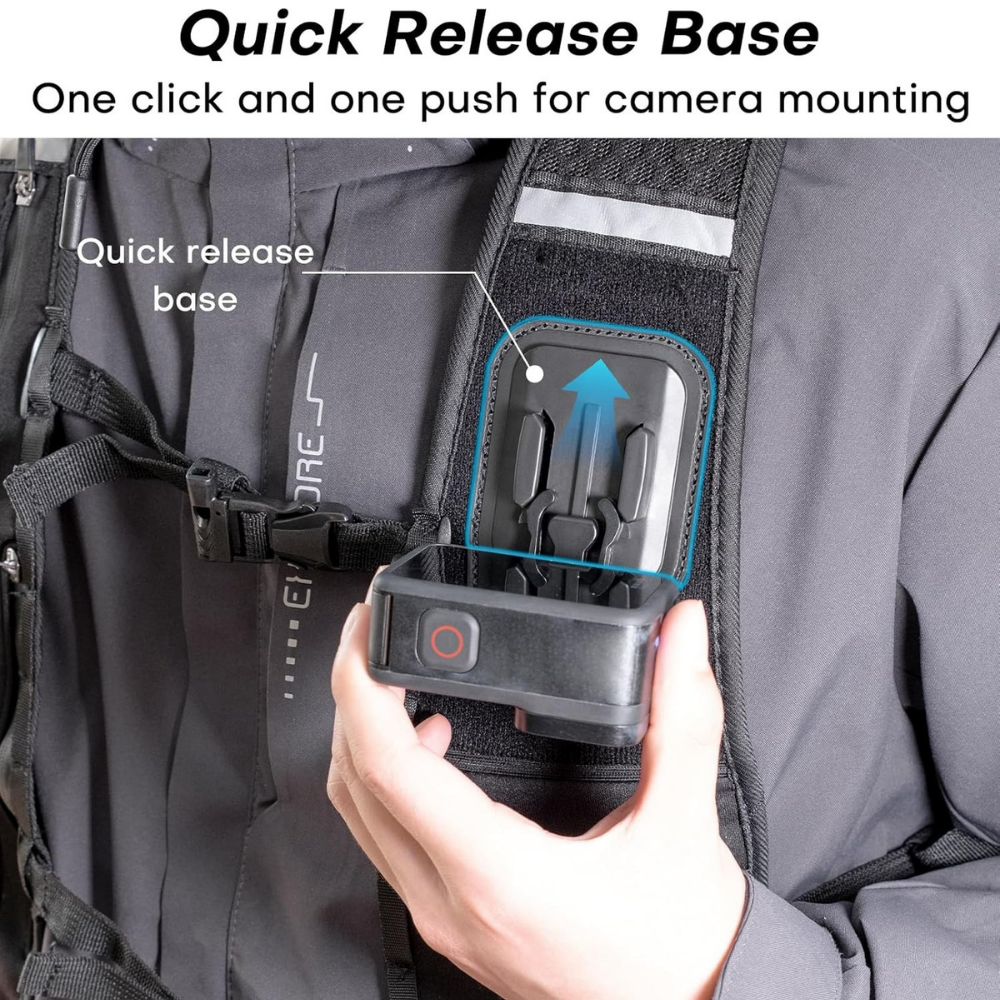 action camera chest mount dual claw adjustable strap