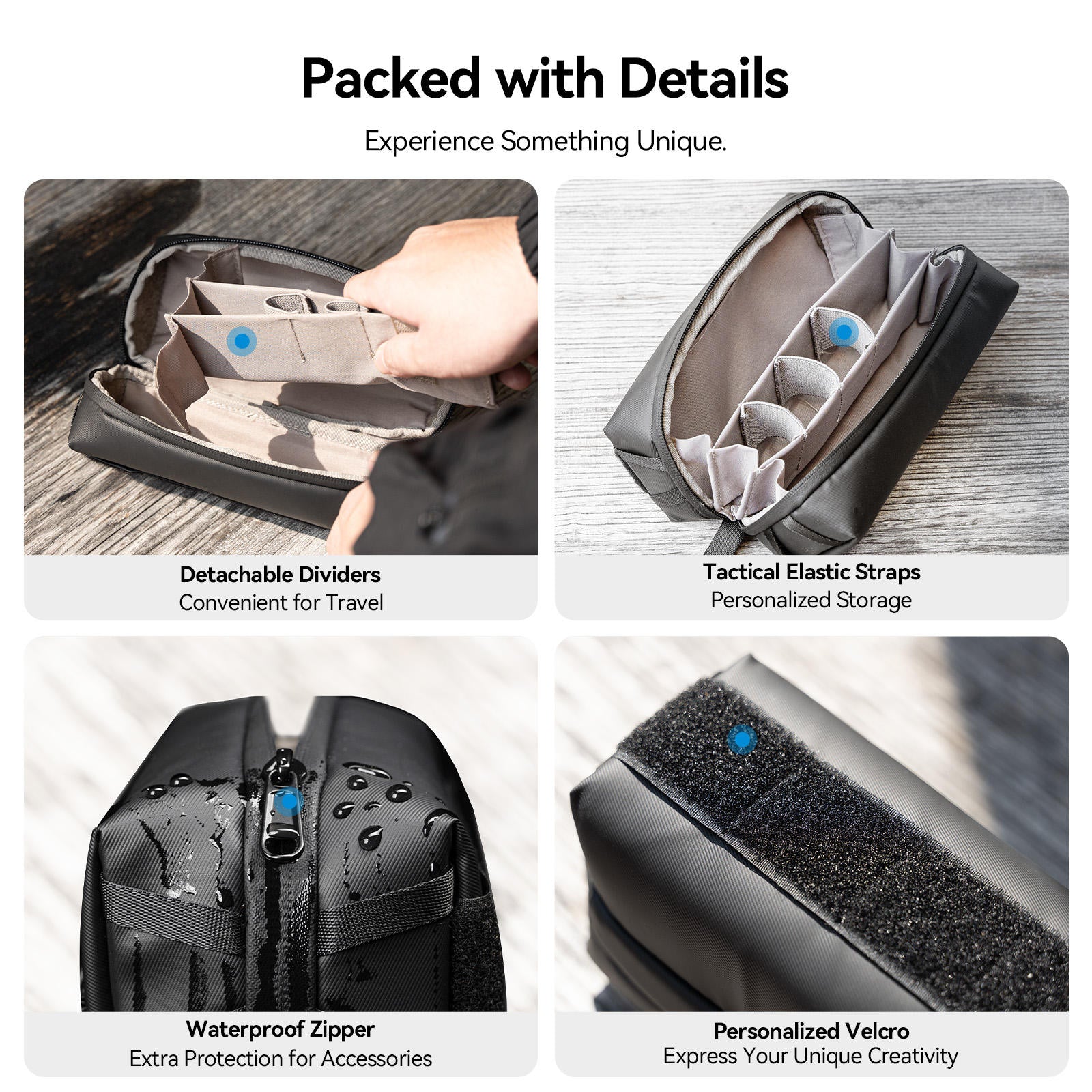 DJI Pocket 3 travel case with velcro closure design
