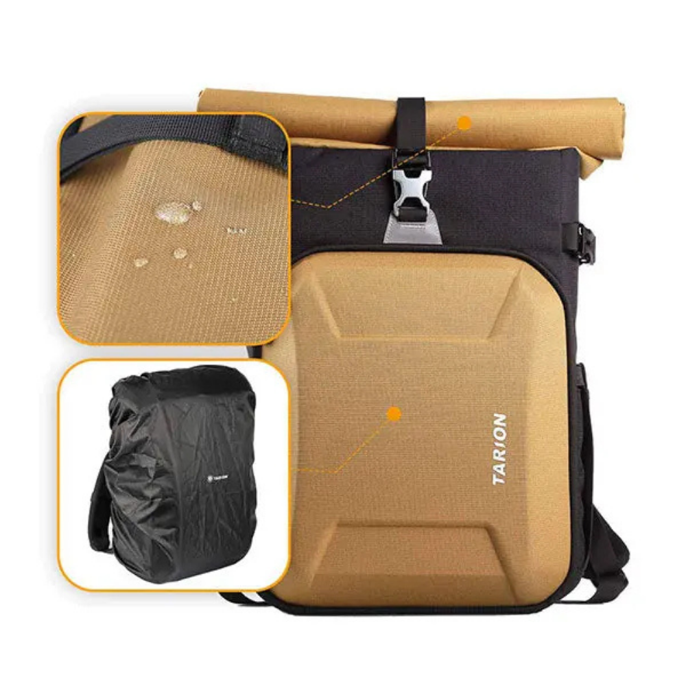 Durable canvas camera backpack for outdoor photography and travel