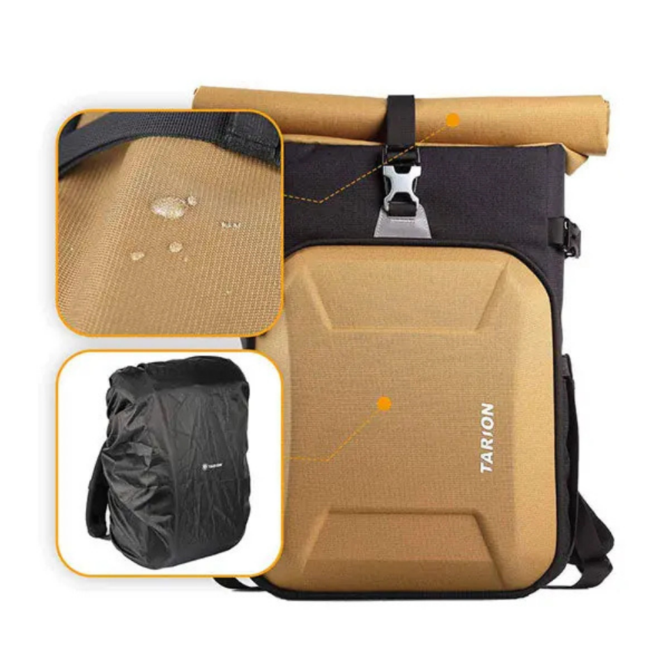 Durable canvas camera backpack for outdoor photography and travel
