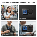 DJI Osmo Action 5 Pro combo set with wrist strap and mounts