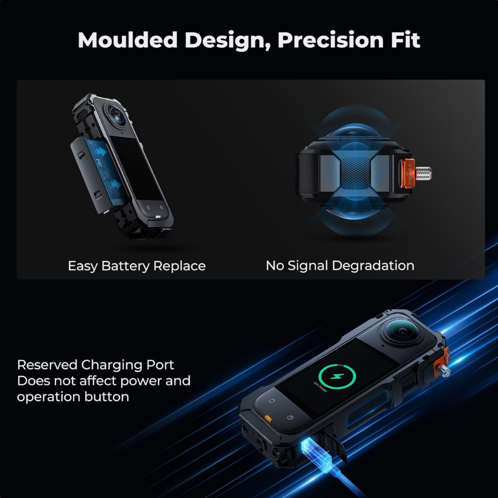 Aluminum Cage for Insta360 X5 Camera with Cold Shoe Mount