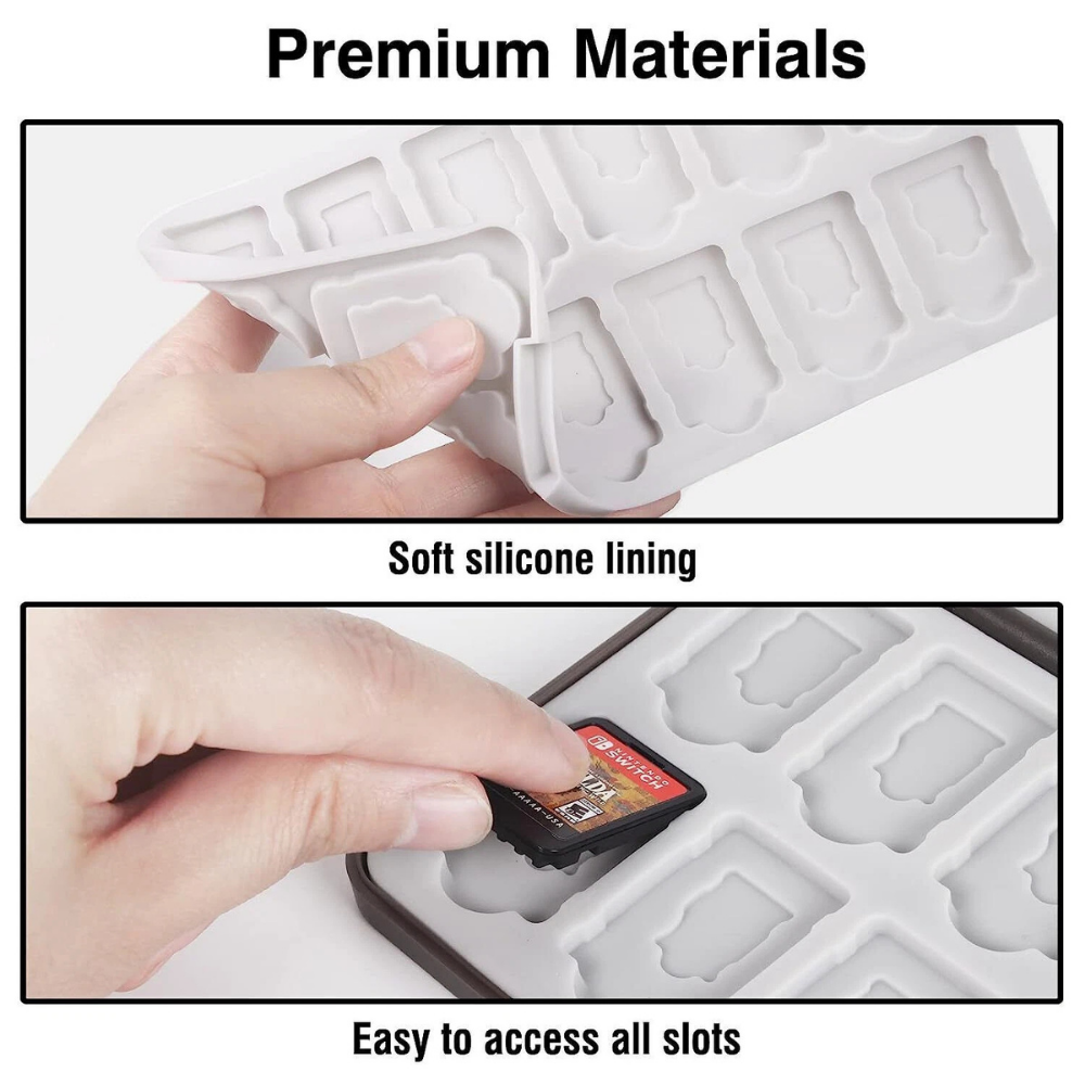 Nintendo Switch game card holder with magnetic closure