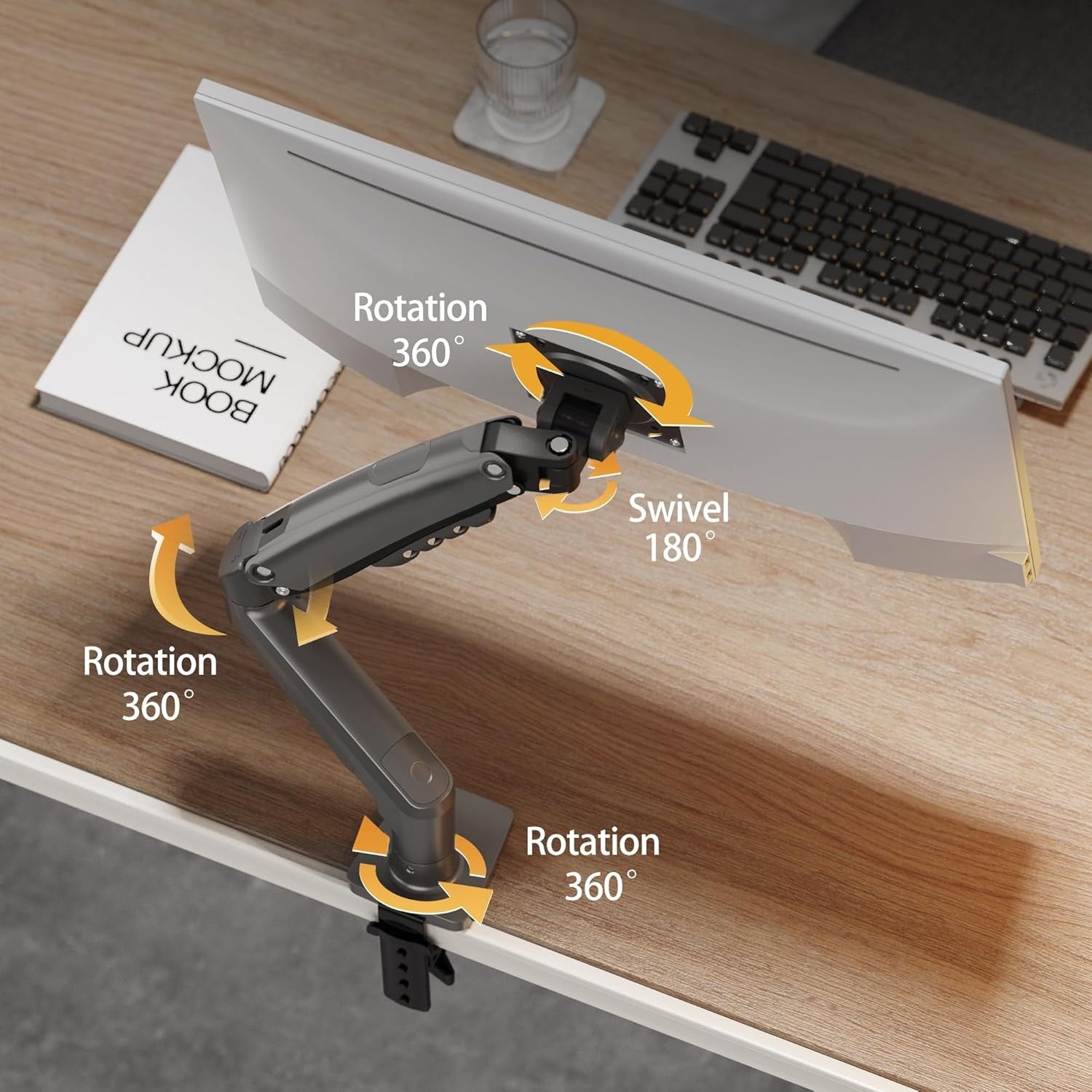 Adjustable monitor arm mount for ergonomic screen positioning