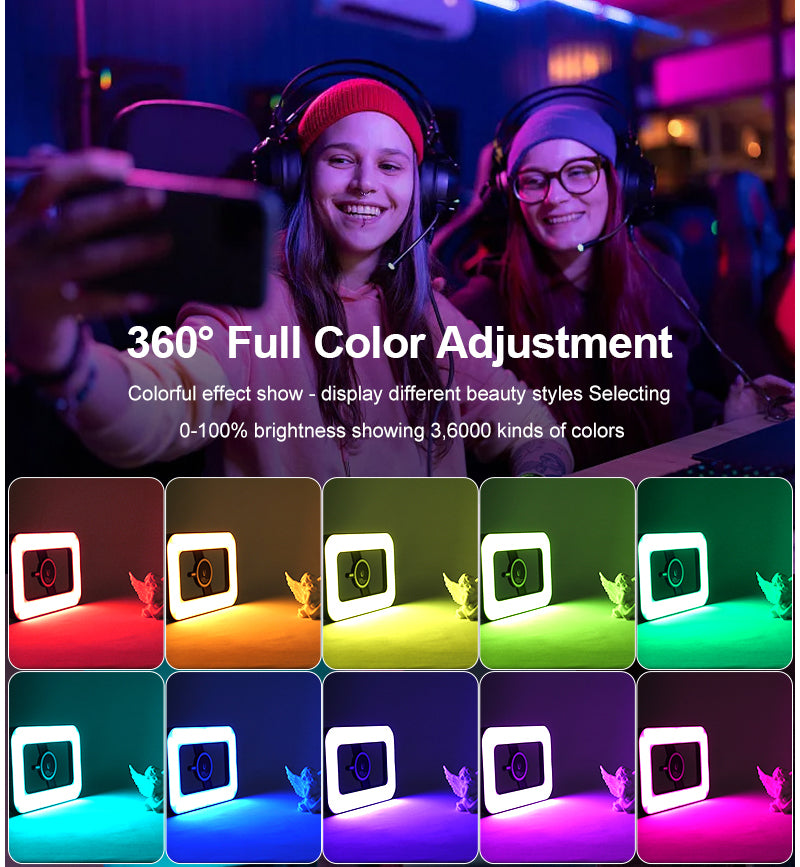 RGB Ring Light
Selfie Ring Light
Portable RGB Selfie Lamp
Rechargeable Ring Light
RGB Video Light
Ring Light with Phone Holder
Ring Light for TikTok
Ring Light for YouTube
Ring Light for Live Streaming
Ring Light for Makeup
Ring Light for Photography
Outdoor Ring Light
magnetic RGB light
RGB with magnetic Holder 
