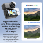 Full coverage glass screen protector with hydrogel lens film
