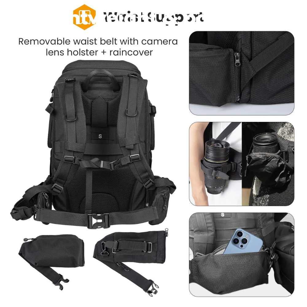 professional DSLR backpack with 15.6 inch laptop pocket