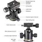 Tripod Ball Head 8kg, Rotating Ball Head Camera, Tripod Head for Time-Lapse, Portable Ball Head