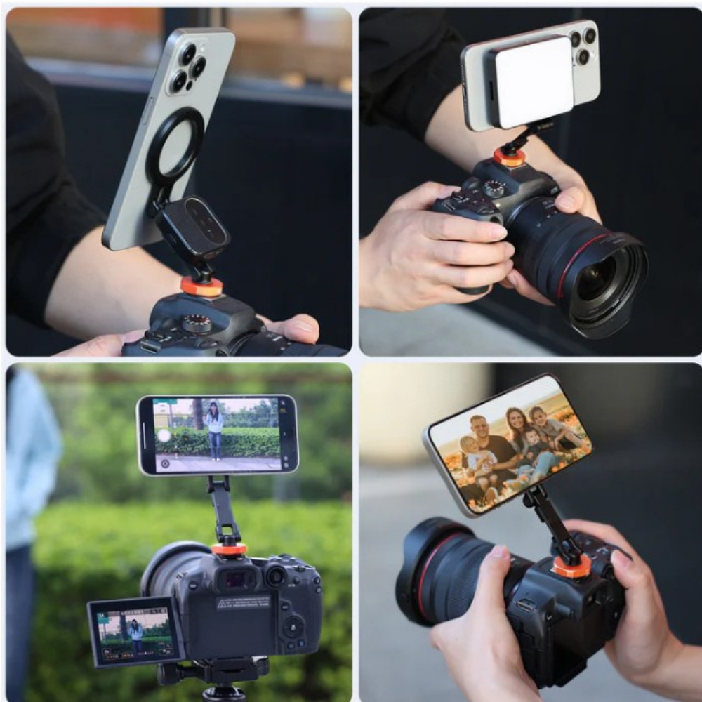 Magnetic Phone Tripod Mount with Cold Shoe & 1/4 Thread