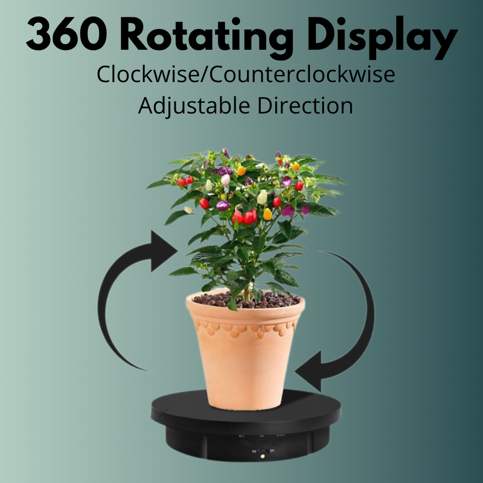 Electric 360° turntable stand for photo and video shoots