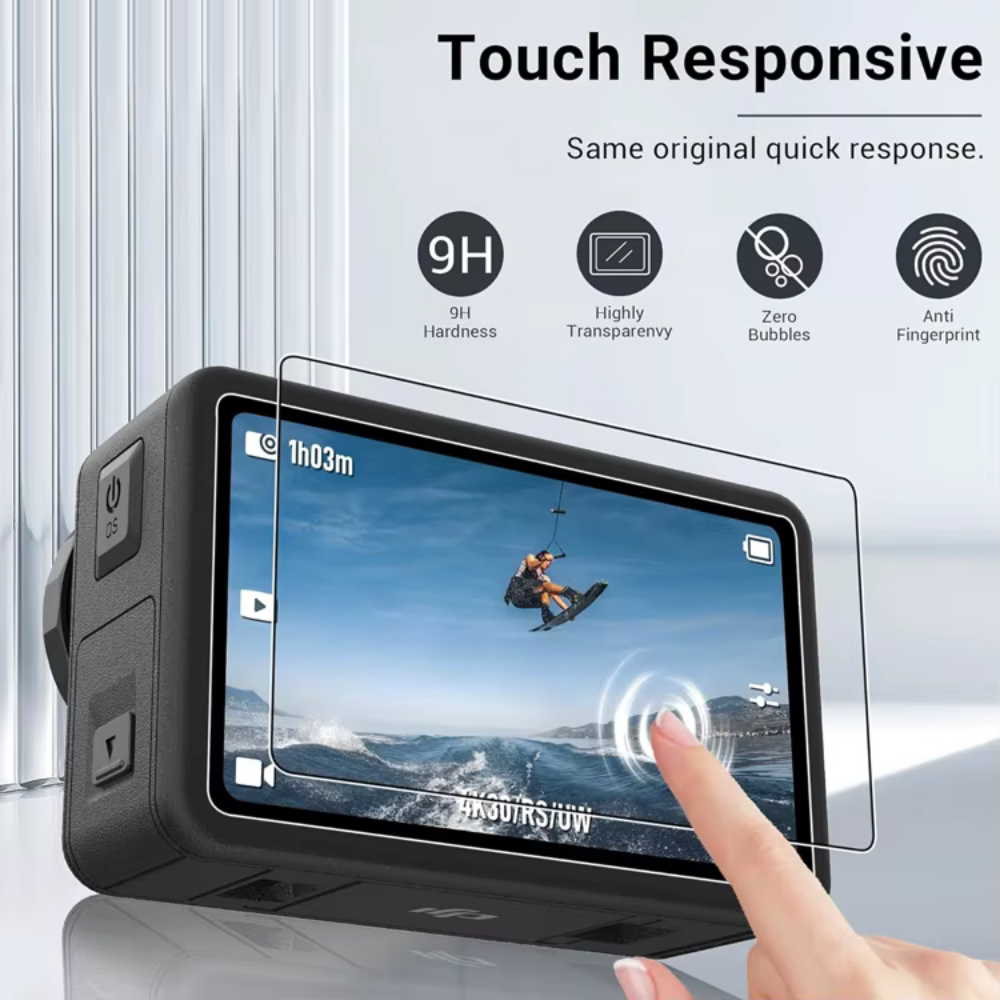 Crystal clear tempered glass protector for DJI Action 5 Pro