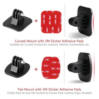 curved flat mount set for action camera accessories