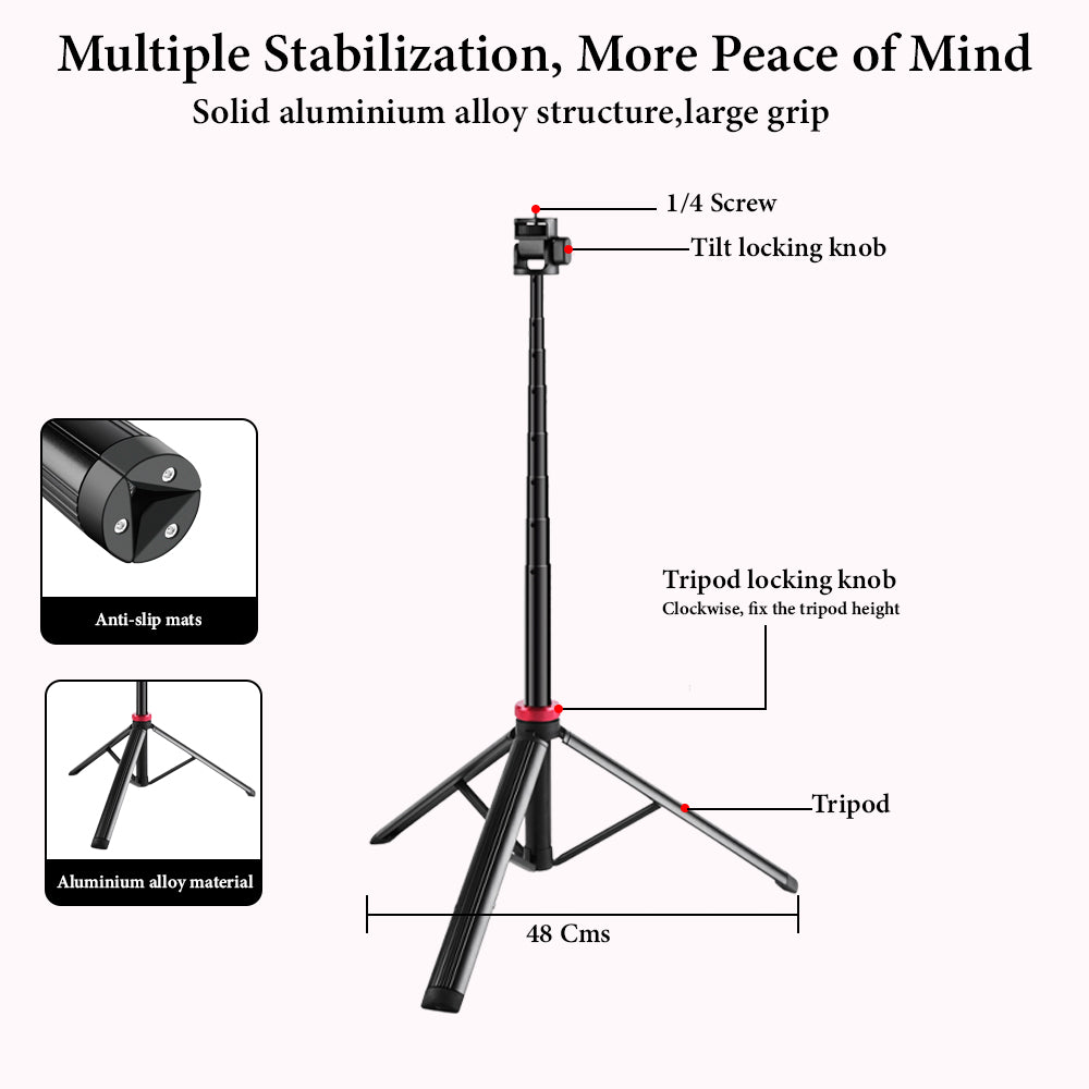 Outdoor Tripod Light Stand YT-V200 for 40W COB Lights with 1/4 Mount