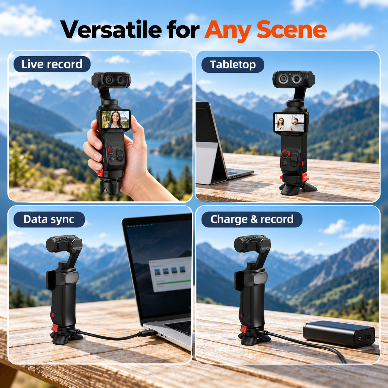 Mini Tripod Adapter with automatic folding legs