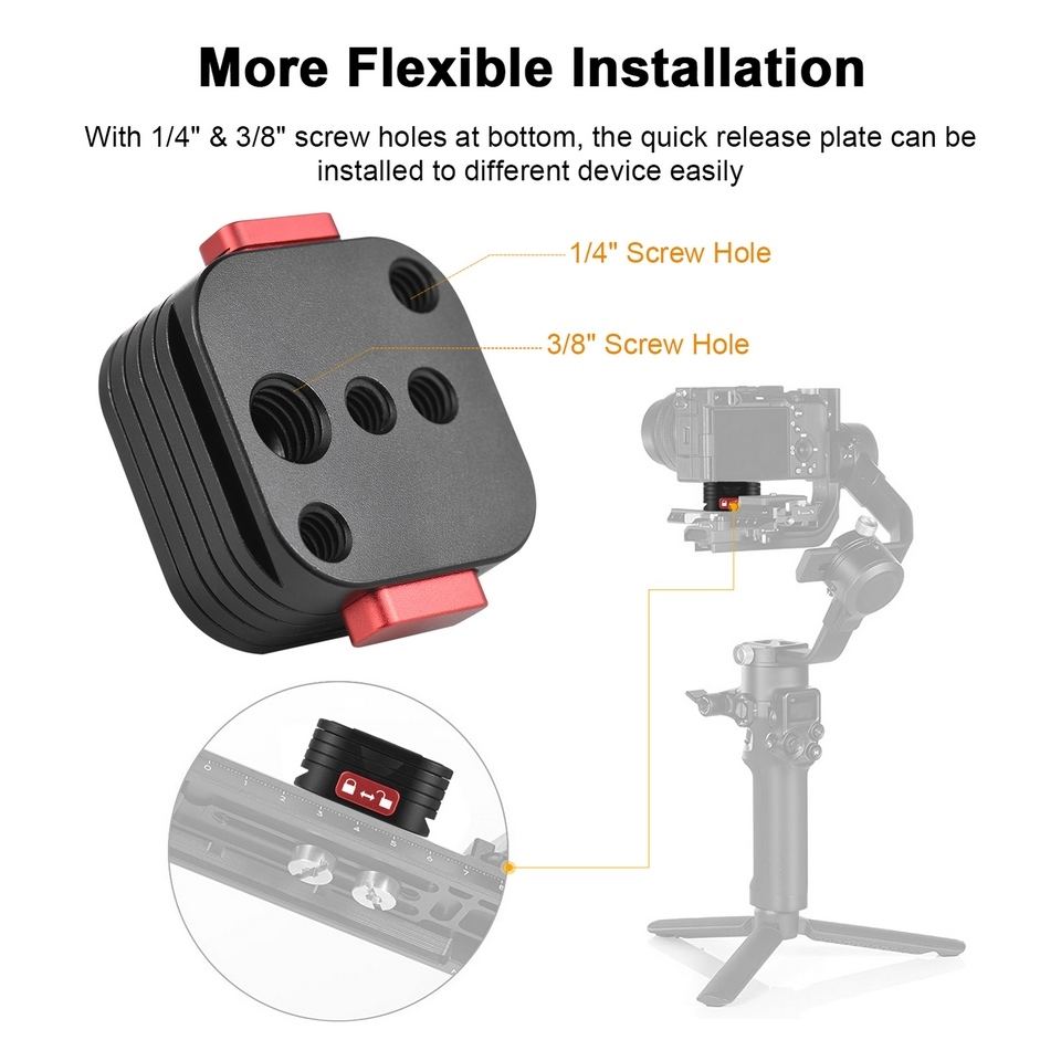 DSLR tripod mount adapter with anti-slip rubber and metal base